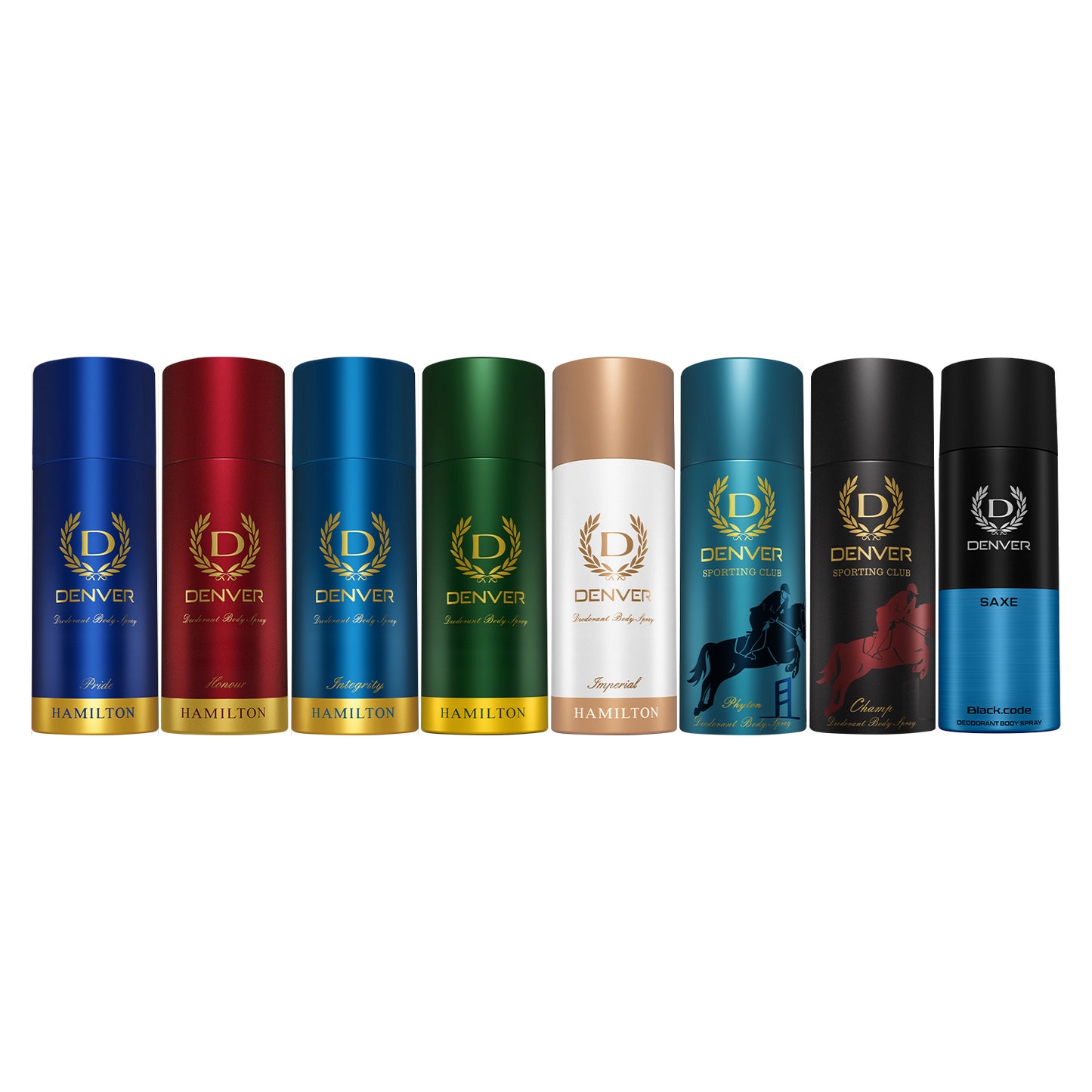 Denver Pack of 8 Deos (Phyton + Pride + Integrity + Honour + Imperial + Saxe + Hamilton + Champ) - 150/165ml