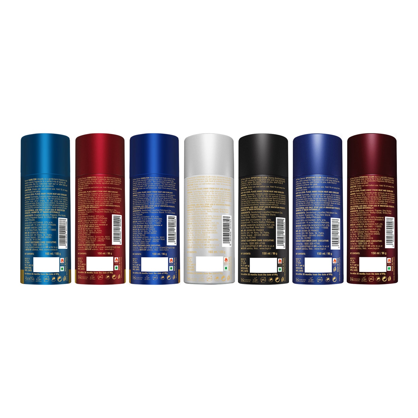 Denver Pack of 7 Deos (Pride+Integrity+Honour+Victor+Goal+Ace+Champ) - 150/165ml