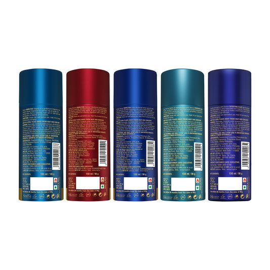 Denver Pack of 5 Deos (Volt + Honour + Phyton + Integrity + Pride) - 150/165ml Each