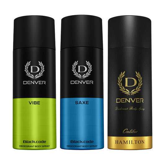 Pack of 3 Deos (Vibe + Saxe + Caliber) - 150ml Each