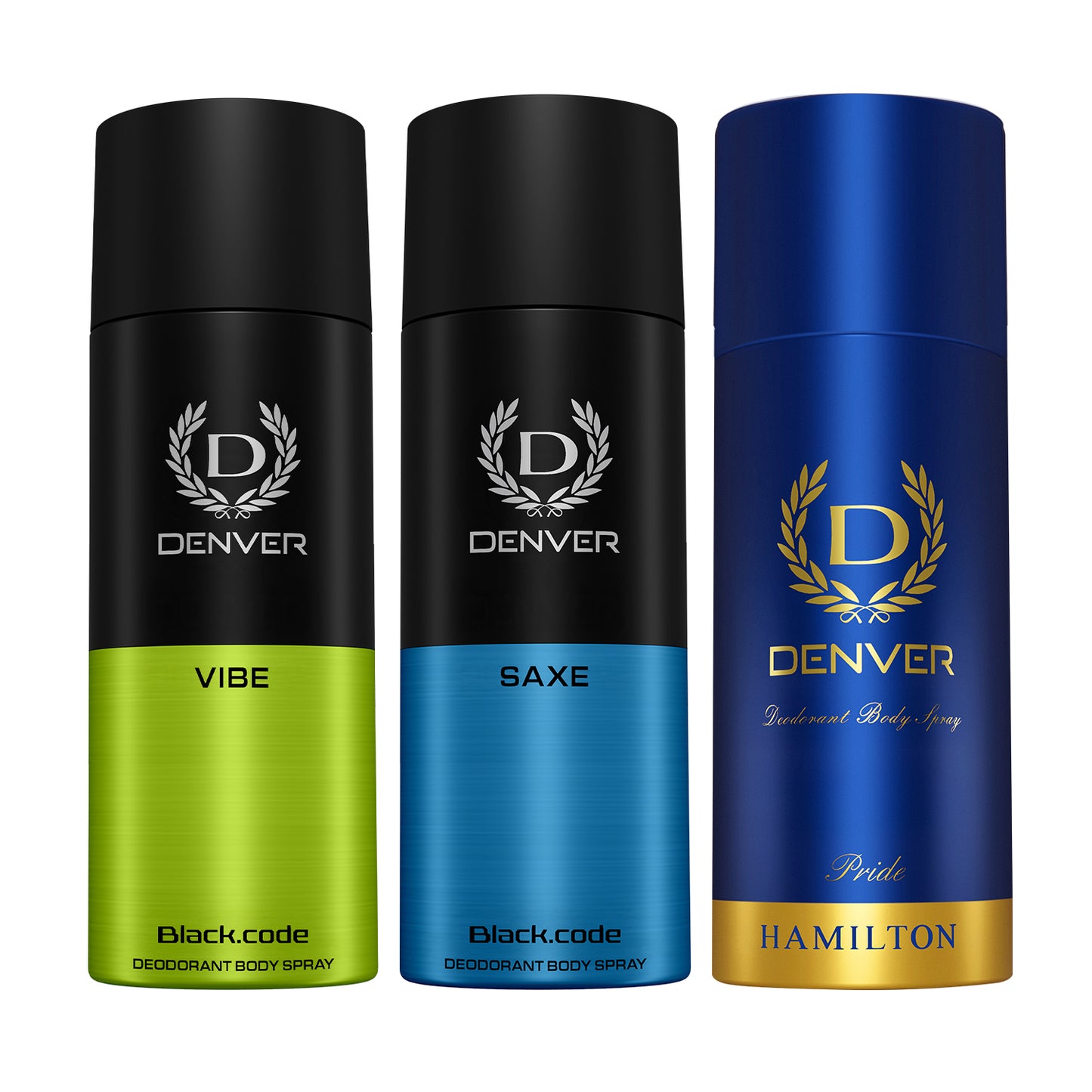 Denver Pack of 3 Deos (Vibe + Saxe + Pride) - 150ml Each