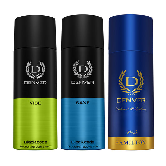 Denver Pack of 3 Deos (Vibe + Saxe + Pride) - 150ml Each