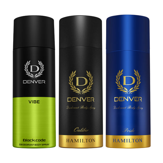 Pack of 3 Deos (Vibe + Caliber + Pride) - 150ml Each