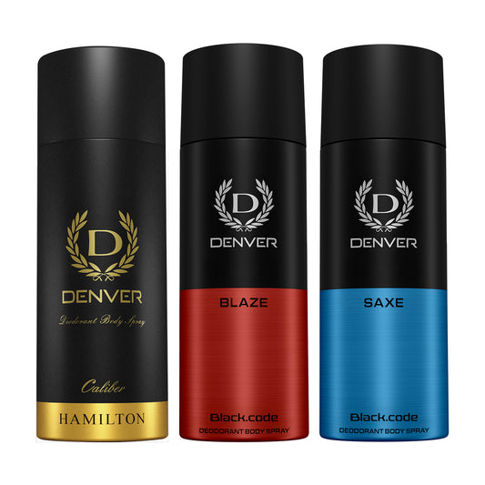 Denver Pack of 3 Deos (Caliber + Blaze + Saxe) - 150ml Each