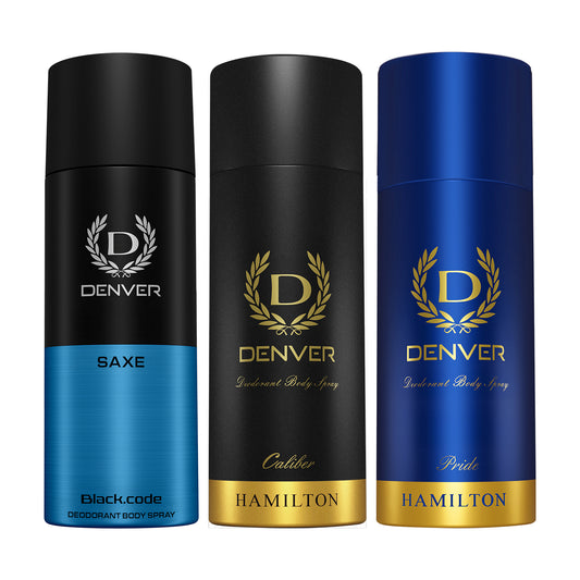 Denver Pack of 3 Deos (Saxe + Caliber + Pride) - 150ml Each