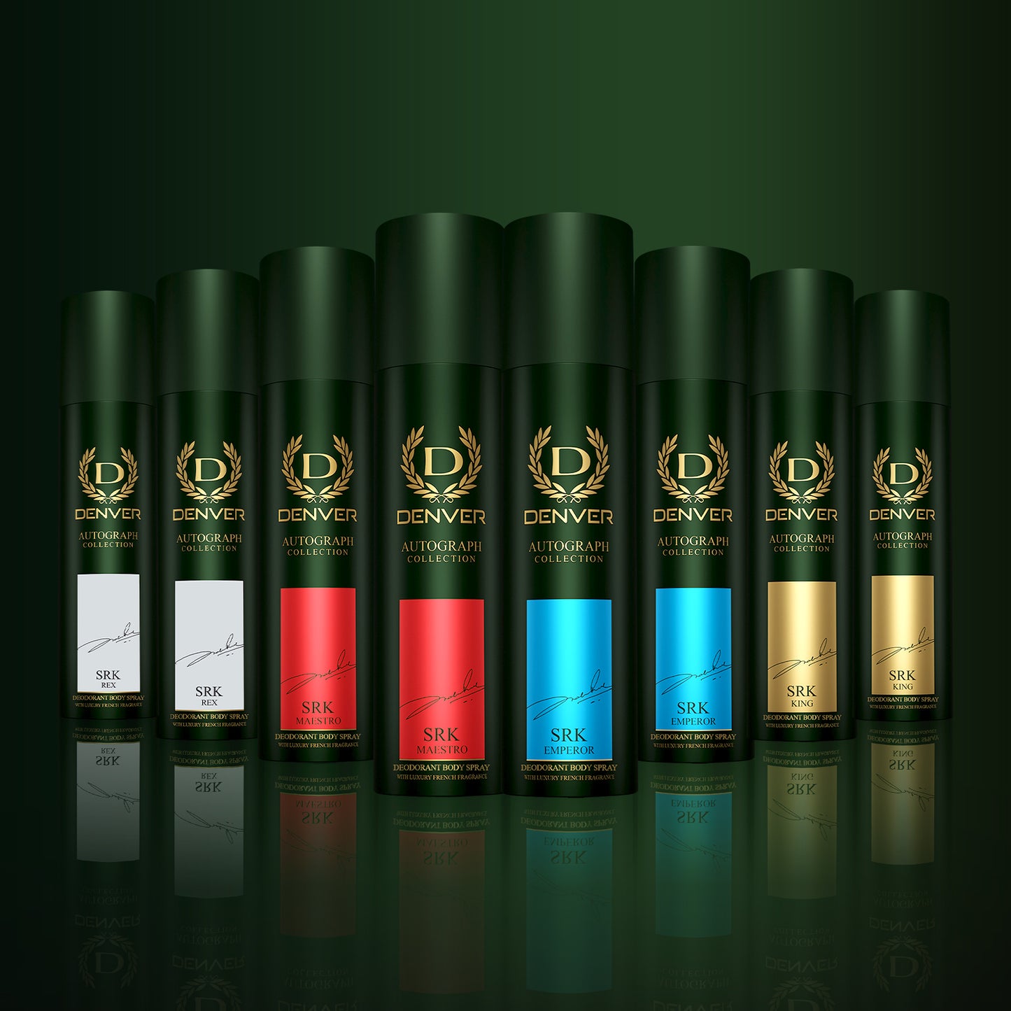 Denver Pack of 8 SRK Autograph Deos - 140ml Each