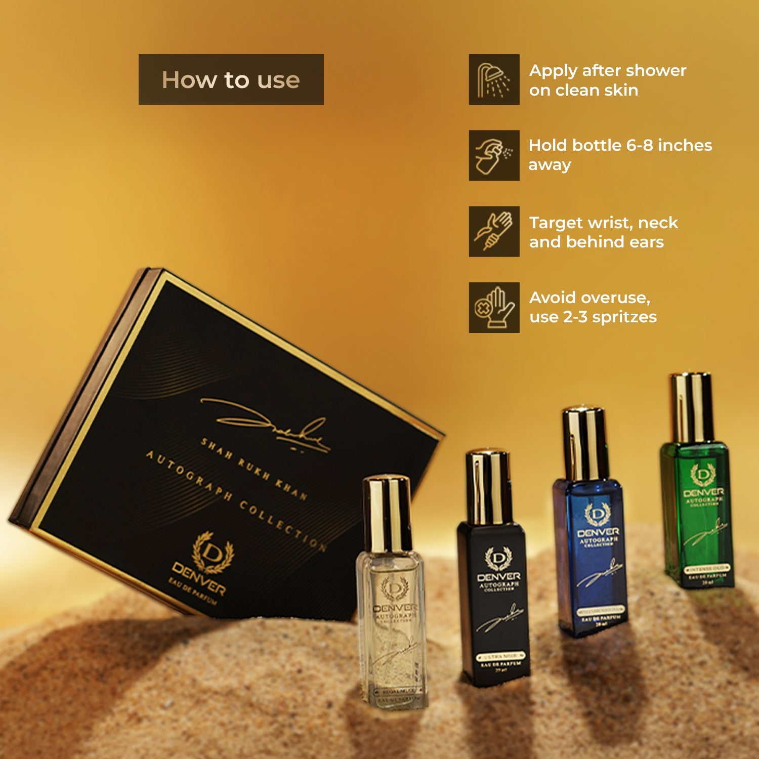 Denver Autograph Gift pack Perfume How To Use?
