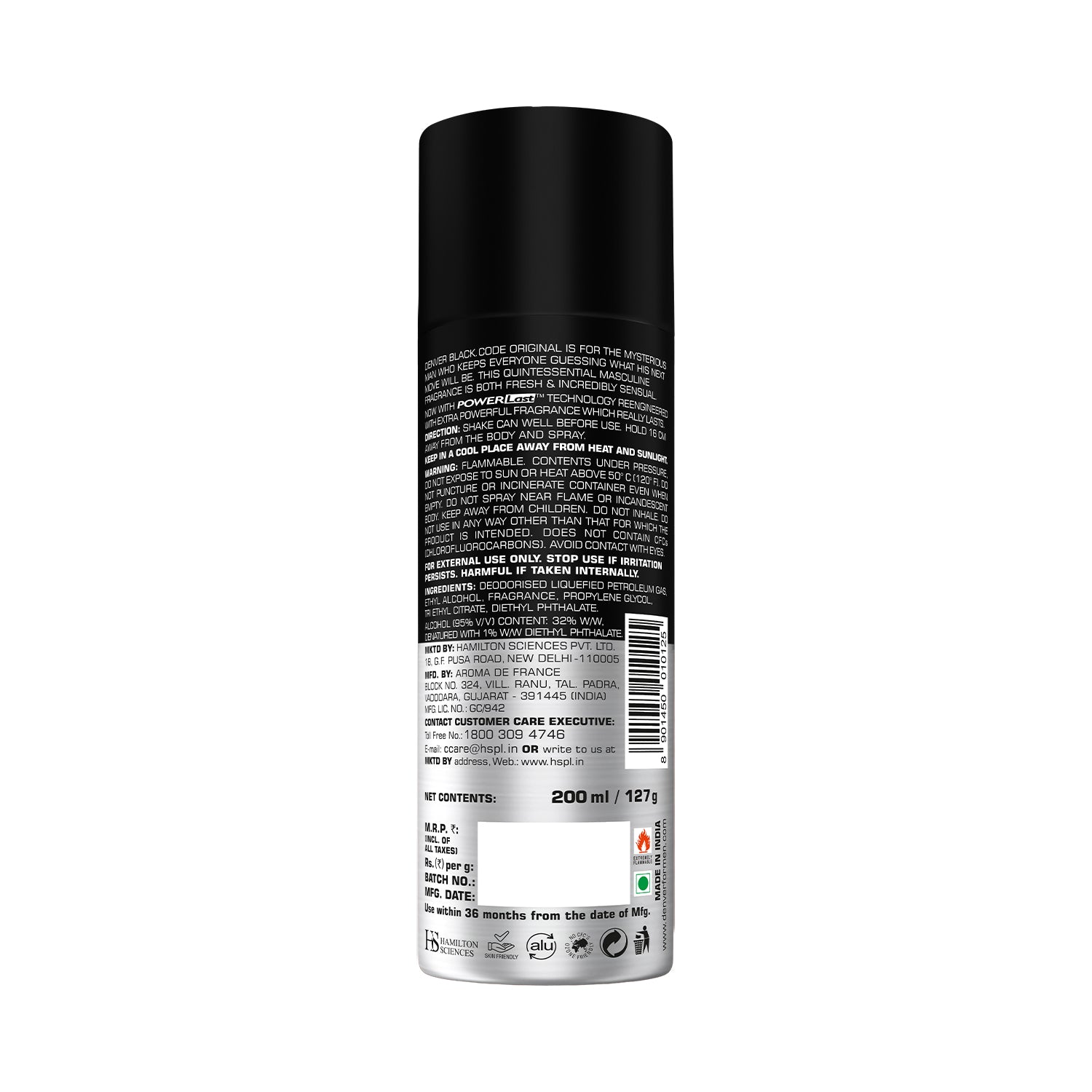 Black Code Original Deodorant 200ml - Back Image