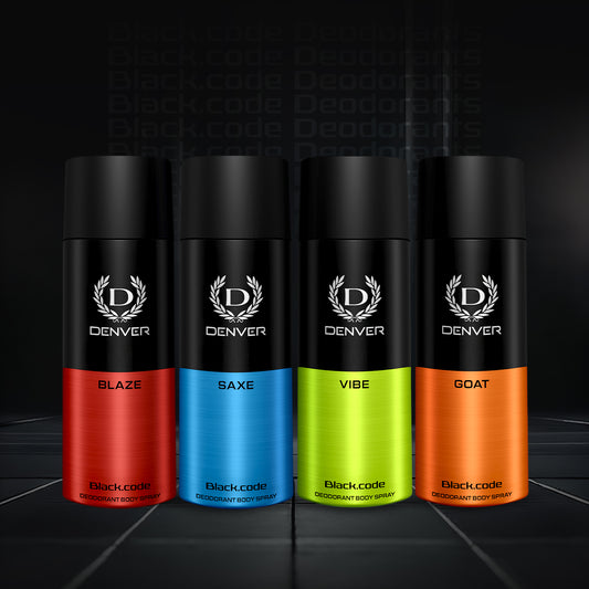 Denver Pack of 4 Deos (Vibe + Blaze + Goat + Saxe) - 150ml Each