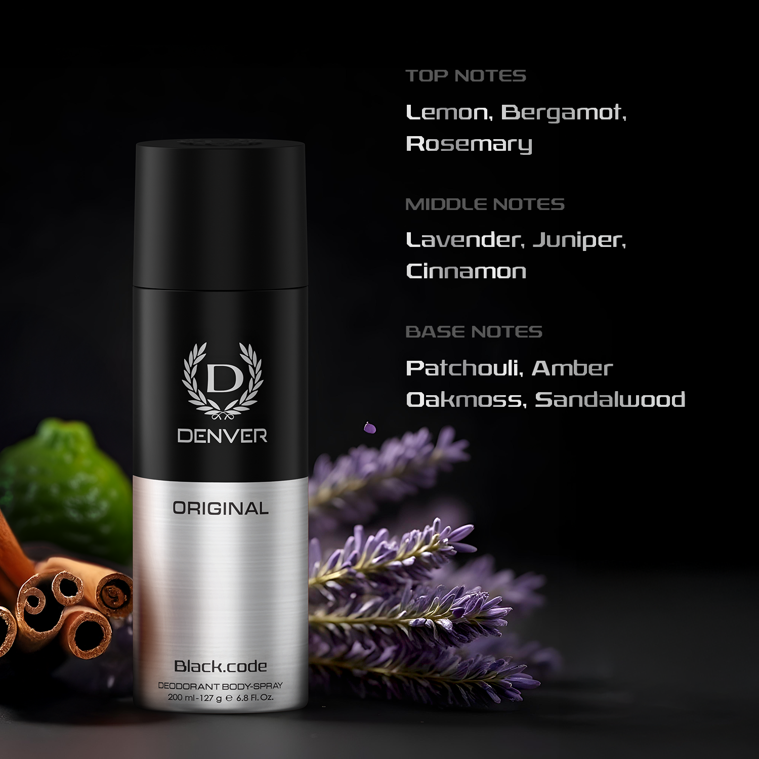 Black Code Original Deodorant 200ml -  Notes