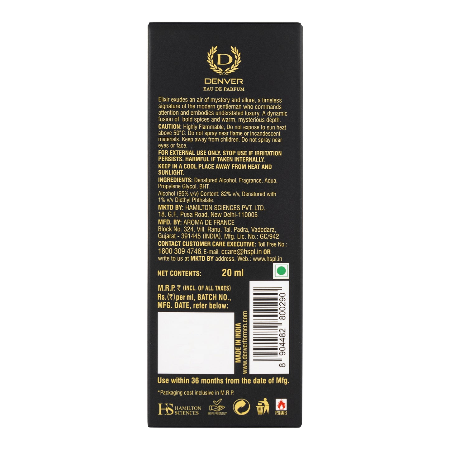 Gentlemen Elixir Perfume - 20ml Back Side