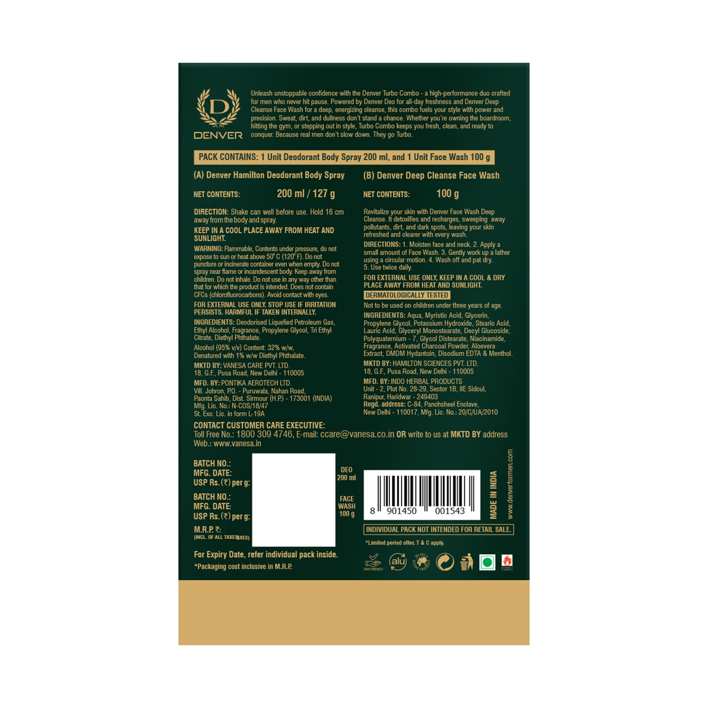 Denver Turbo Duo Pack Back Side