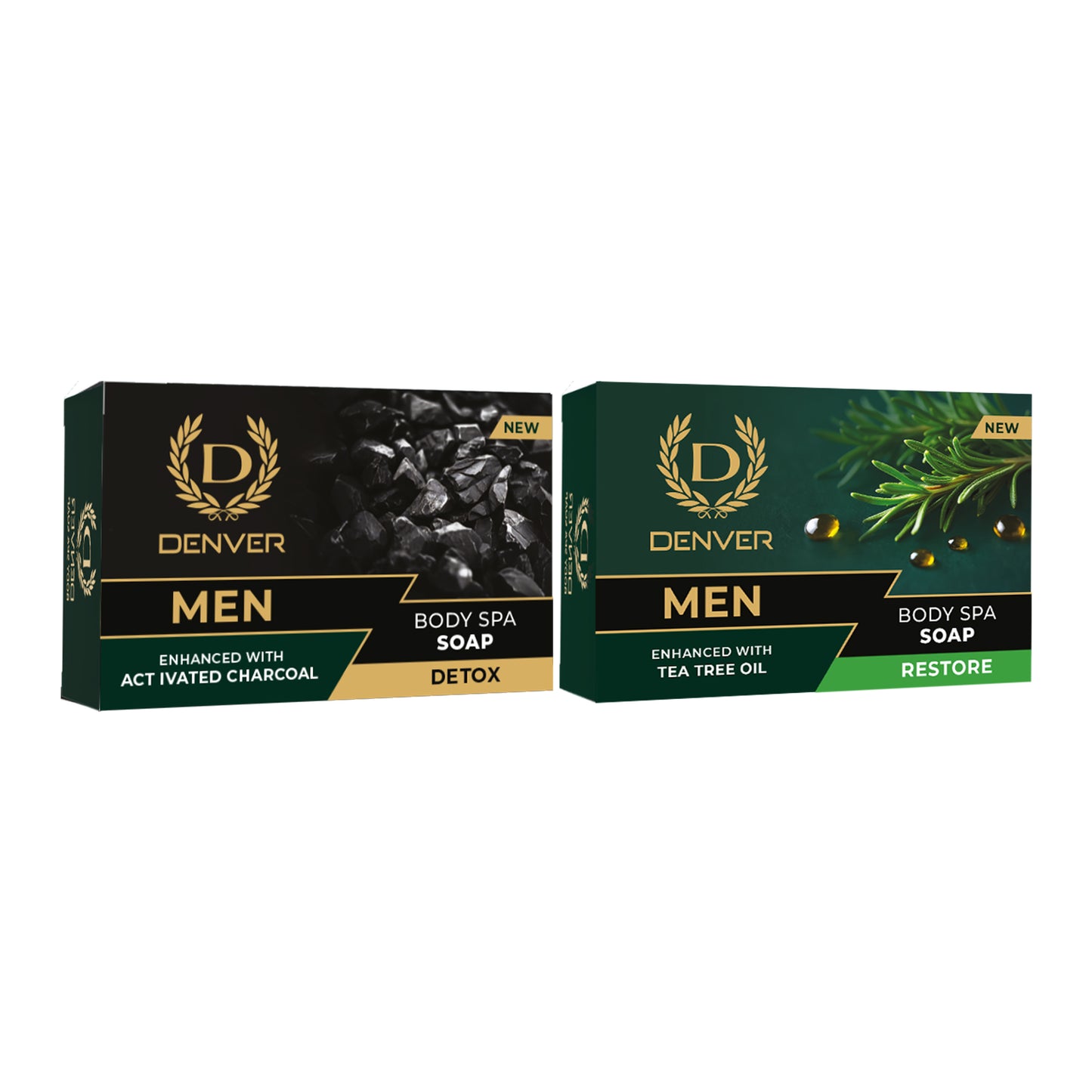 Denver Pack of 2 Soaps (Detox + Restore) - 125gm Each