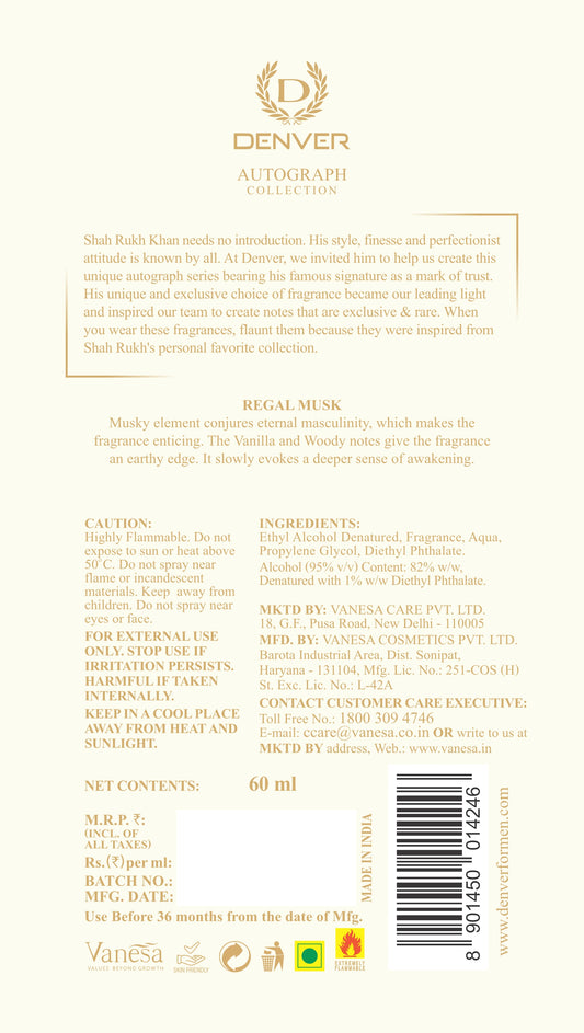 SRK Autograph Perfume Regal Musk - 60ml