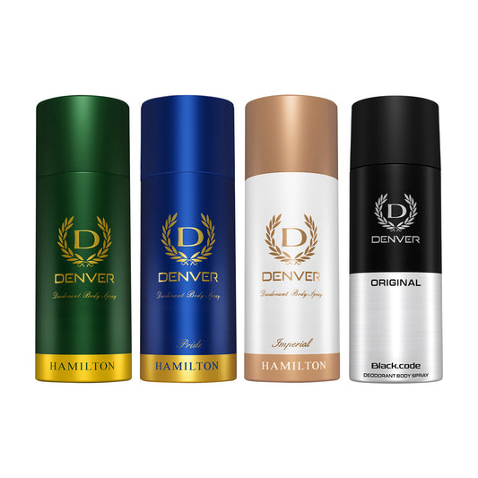 Denver Pack of 4 Deos (Hamilton + Pride + Imperial + Black Code Original) - 150ml Each