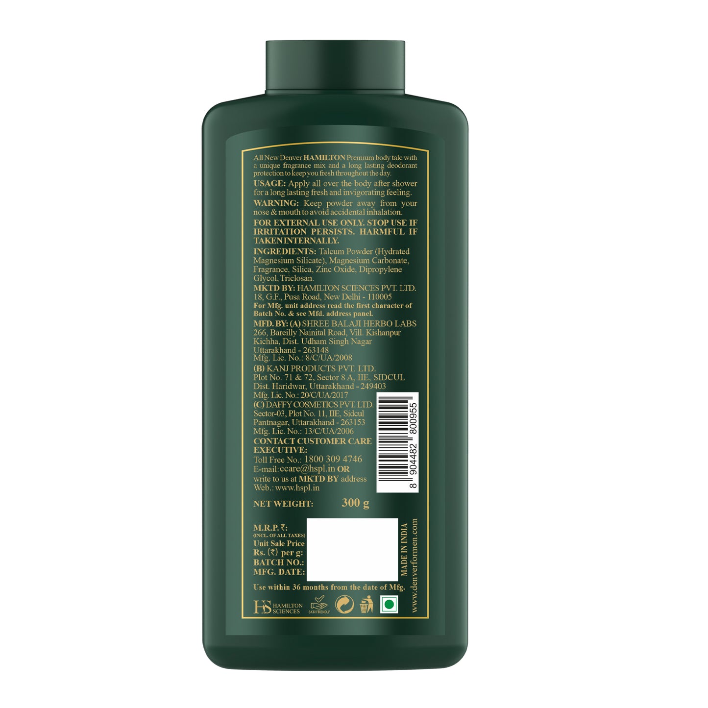 Denver Talc Hamilton 300GM