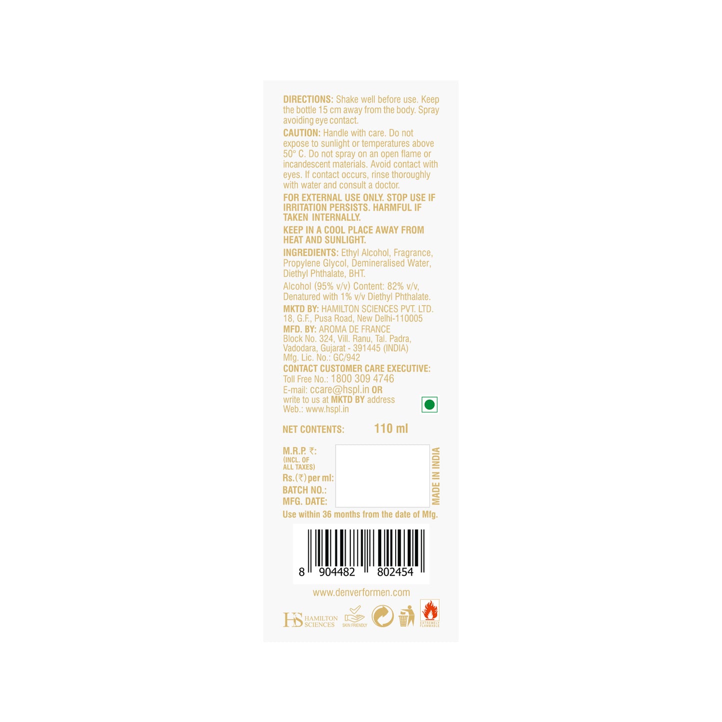 Denver Imperial Perfume - 110ml