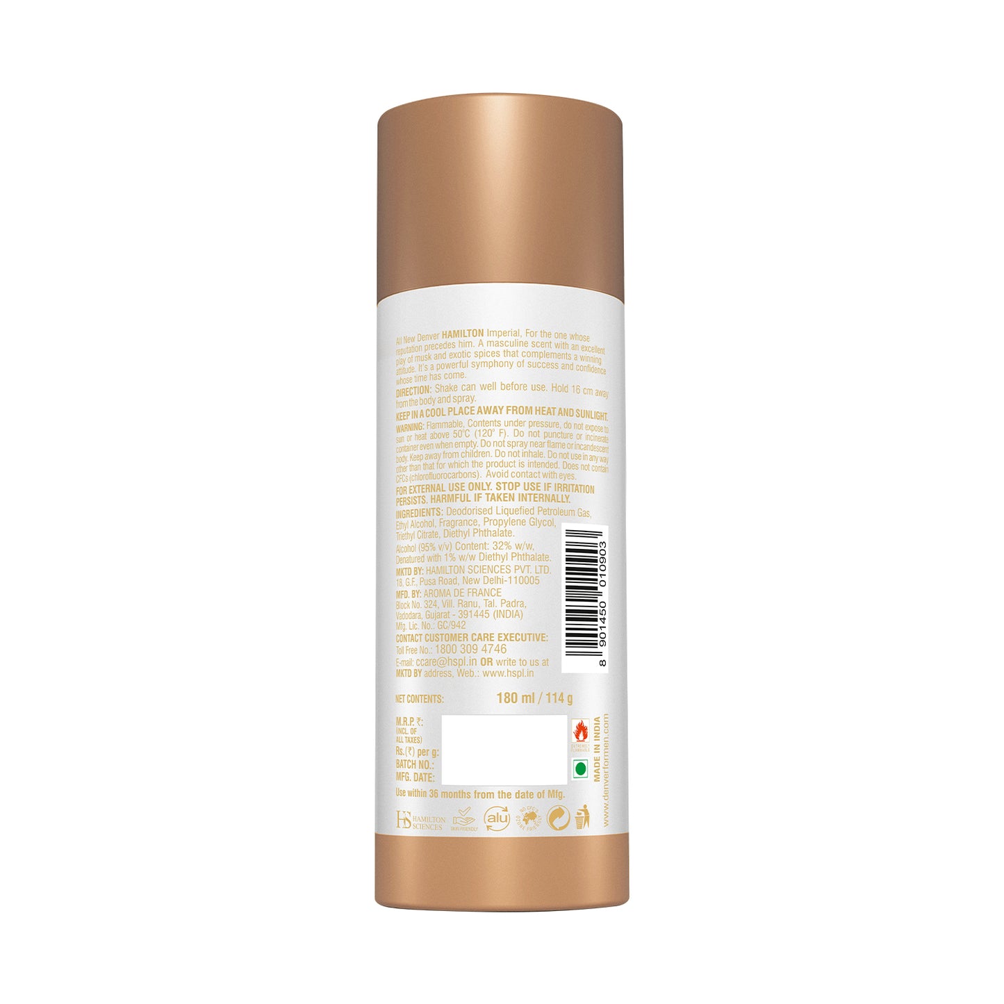 Imperial 180ml Deodorant - Back Image