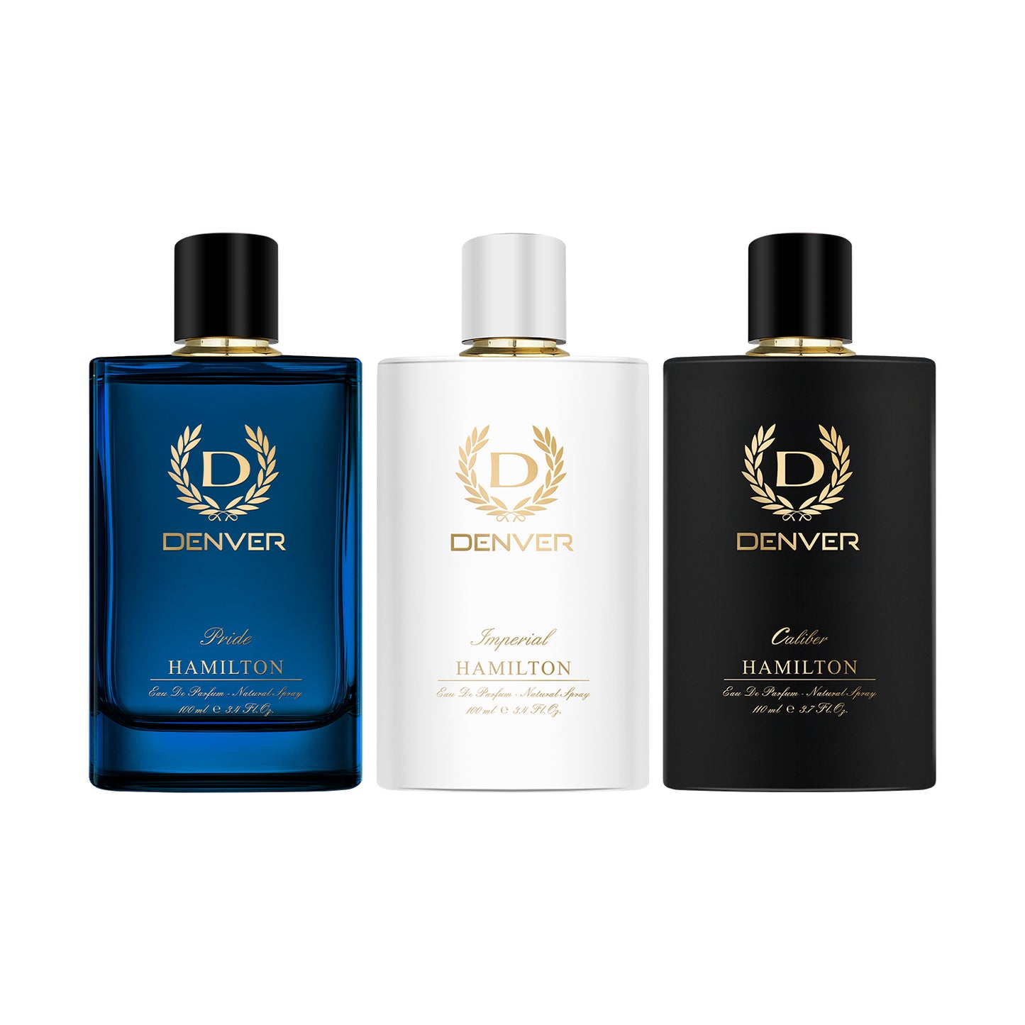 Pack of 3 Perfumes Caliber 110ml + Imperial 100ml + Pride 100ml | DENVER
