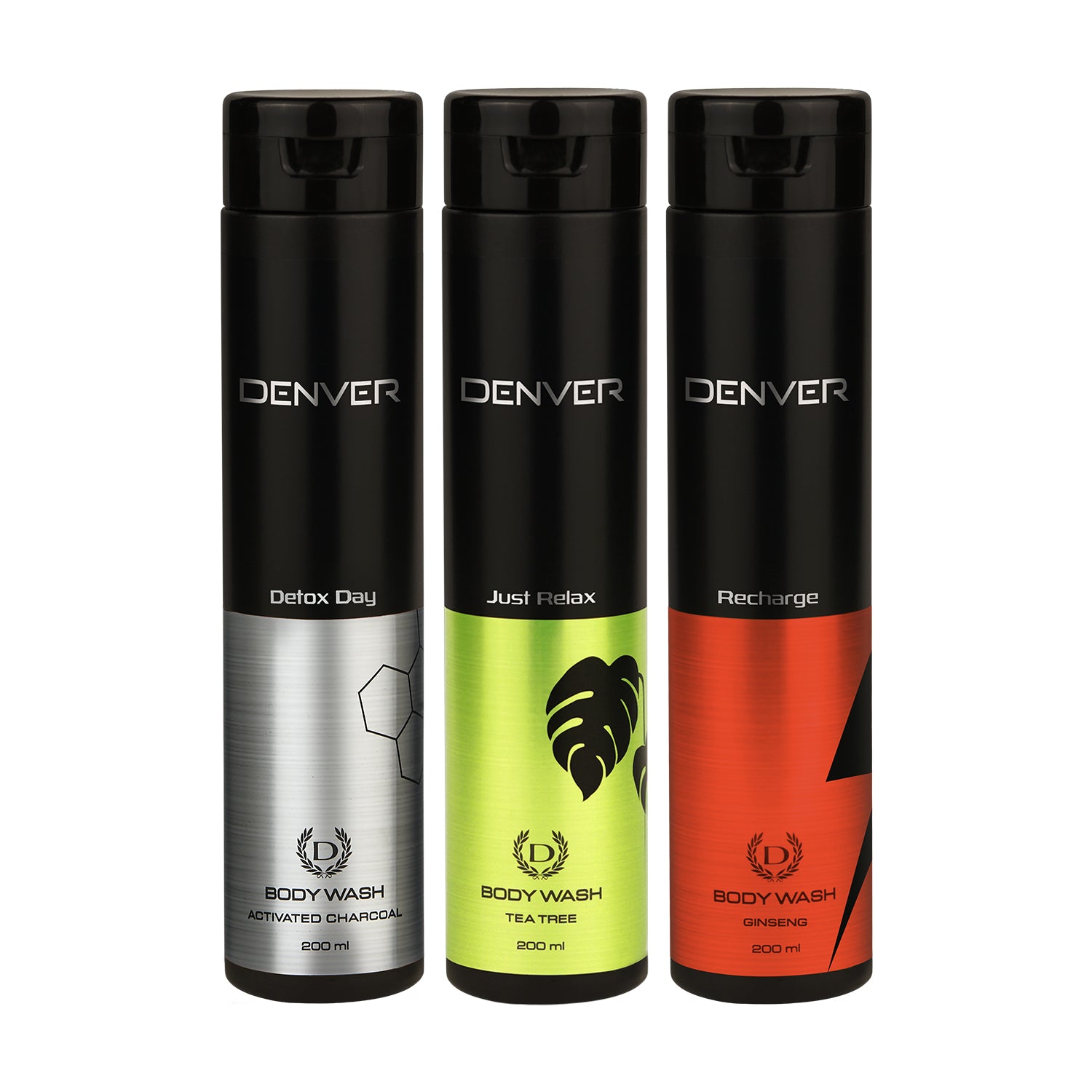 Pack of 3 Body Washes (Detox Day + Just Relax + Recharge) - 200ml Each