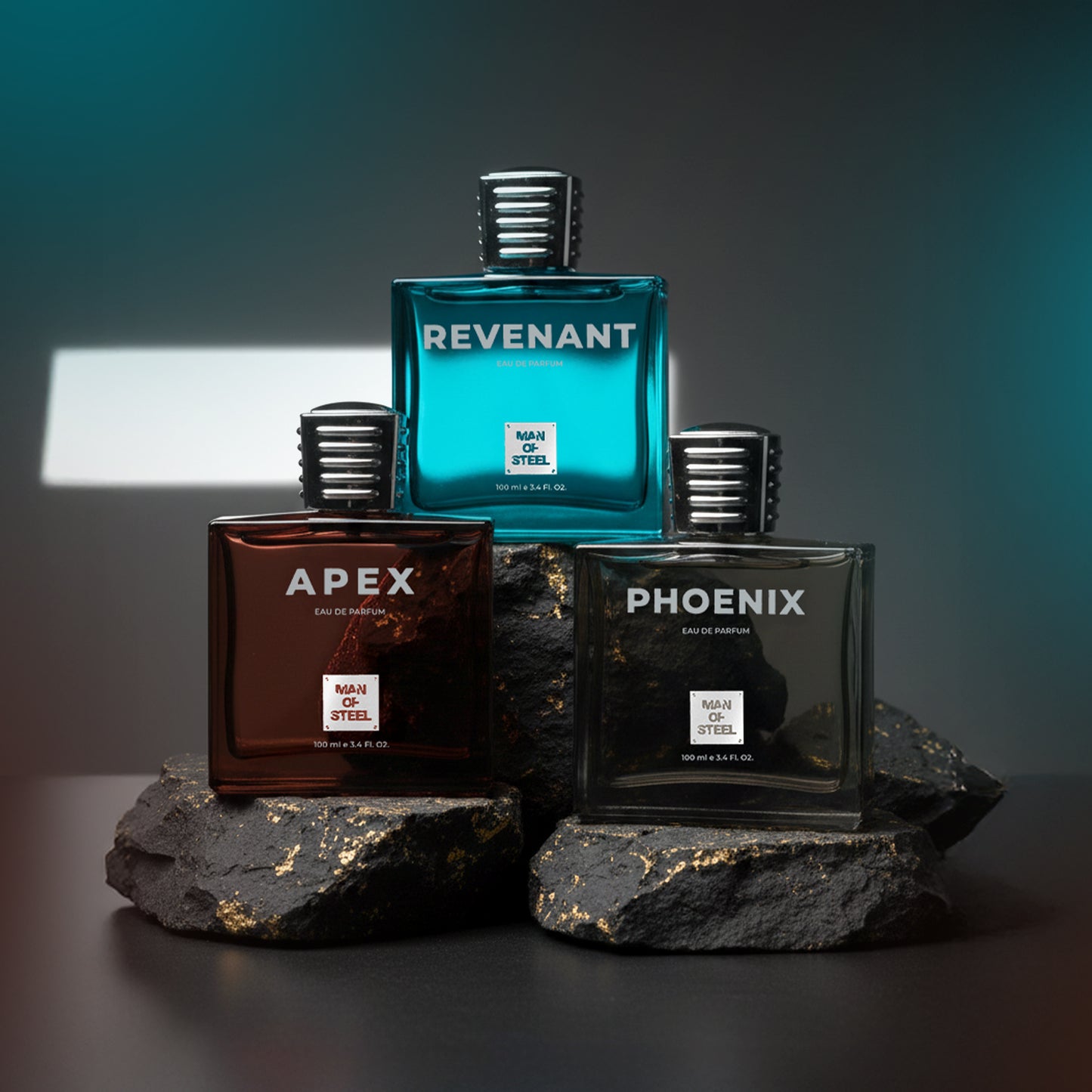 Pack of 3 Perfumes Man of Steel (Revenant + Apex + Phoenix) 100ml Each