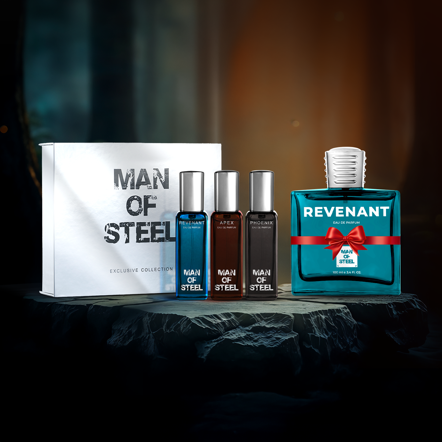 Man of Steel Exclusive Gift Set 3x20ml | Free MOS Revenant Perfume 100ml
