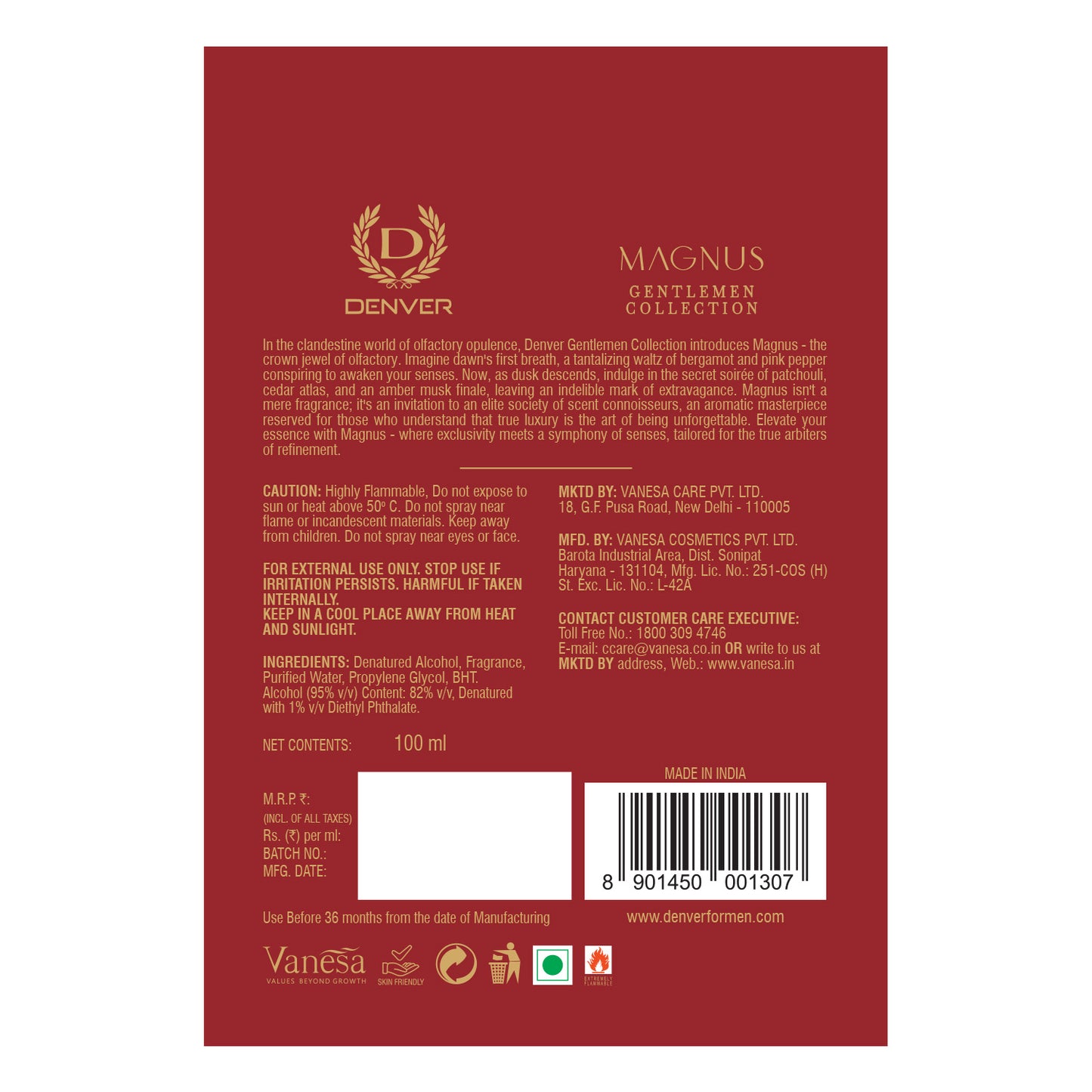 Denver Magnus Perfume Back Side