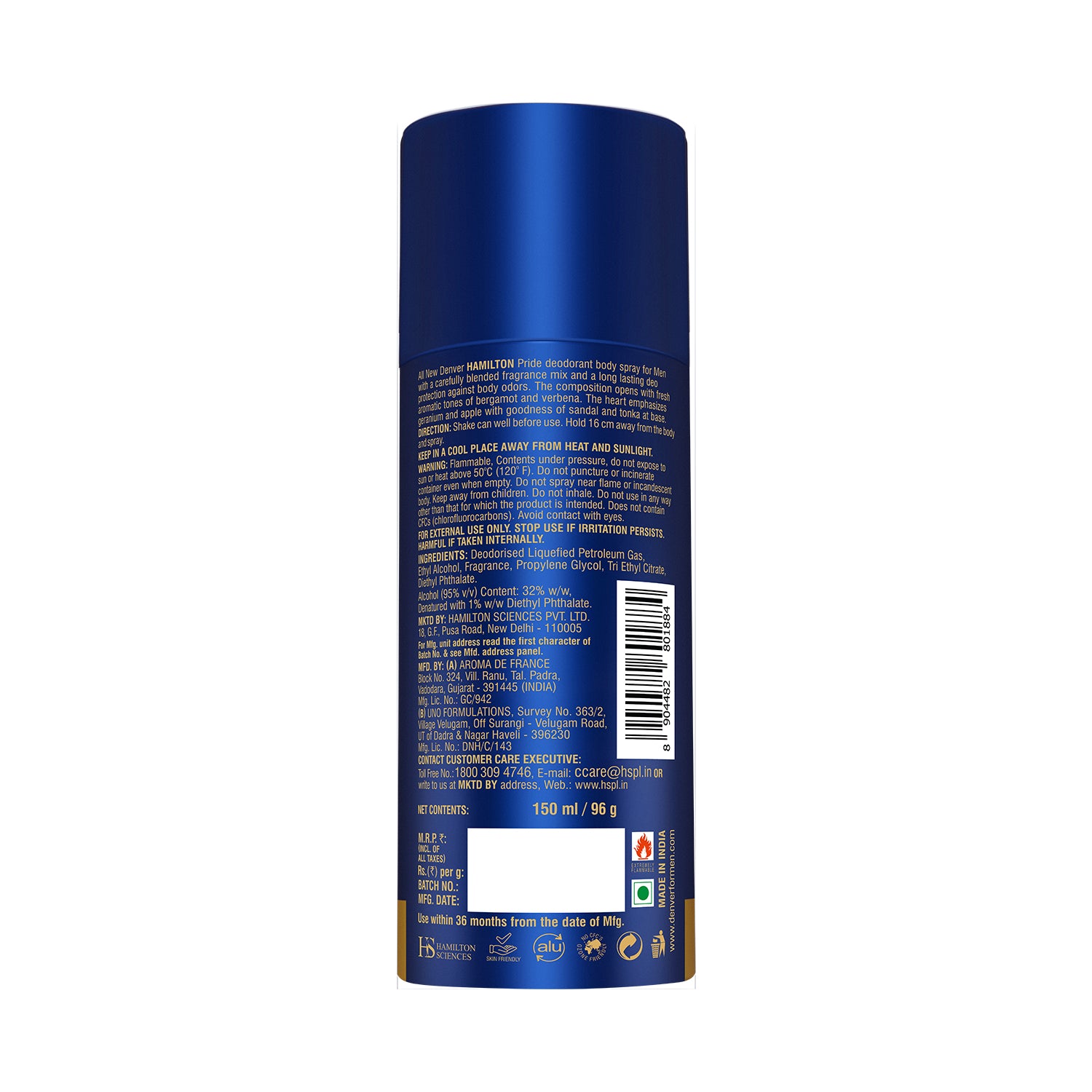 Pride Deodorant 150ml Back Side
