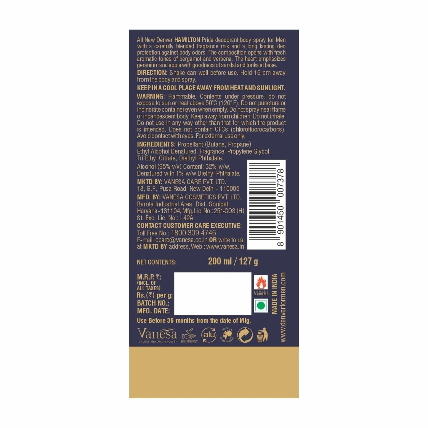 Denver Pride Deodorant Back Side