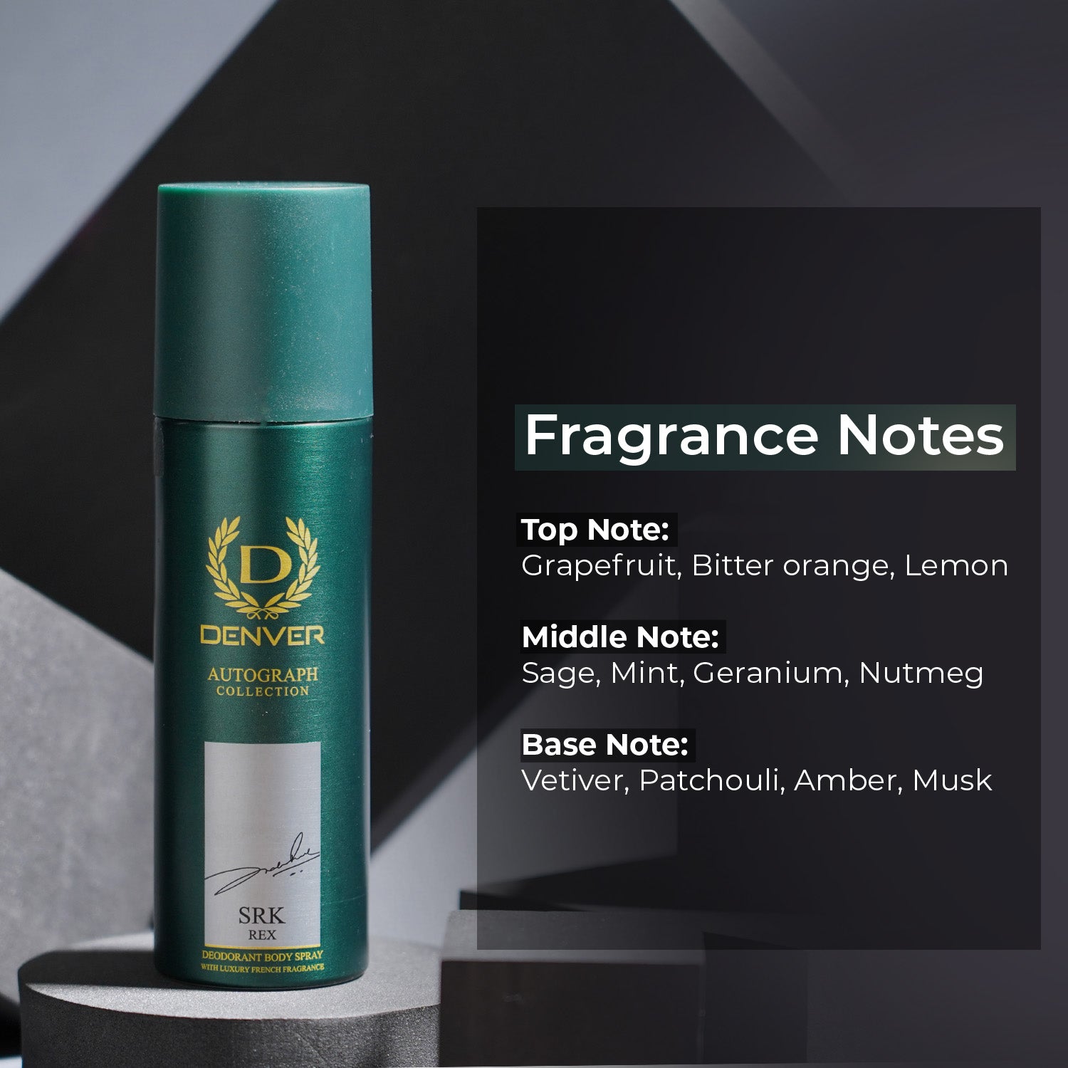 SRK Deodorant Rex Fragrance Notes