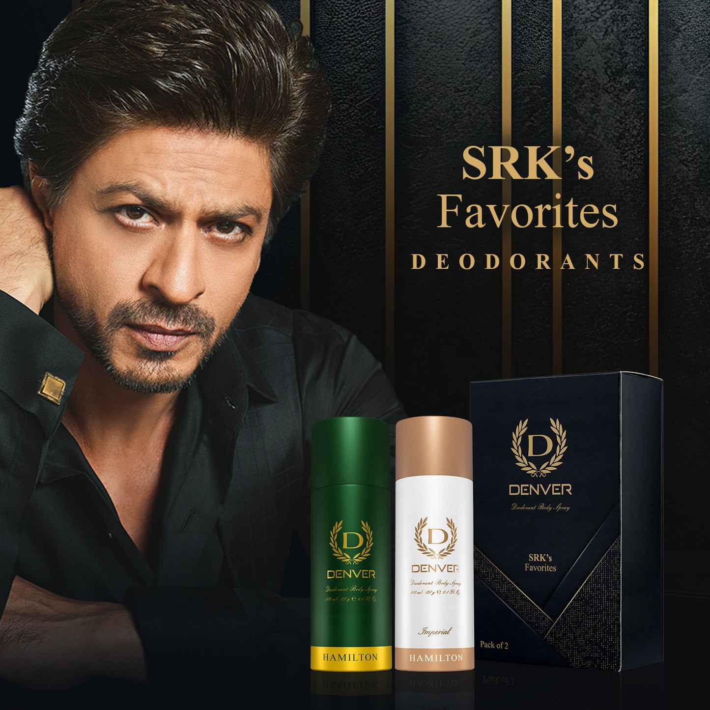 Denver Pack of 2 SRK's Favorite Deos - (Hamilton & Imperial) - 180/200ml