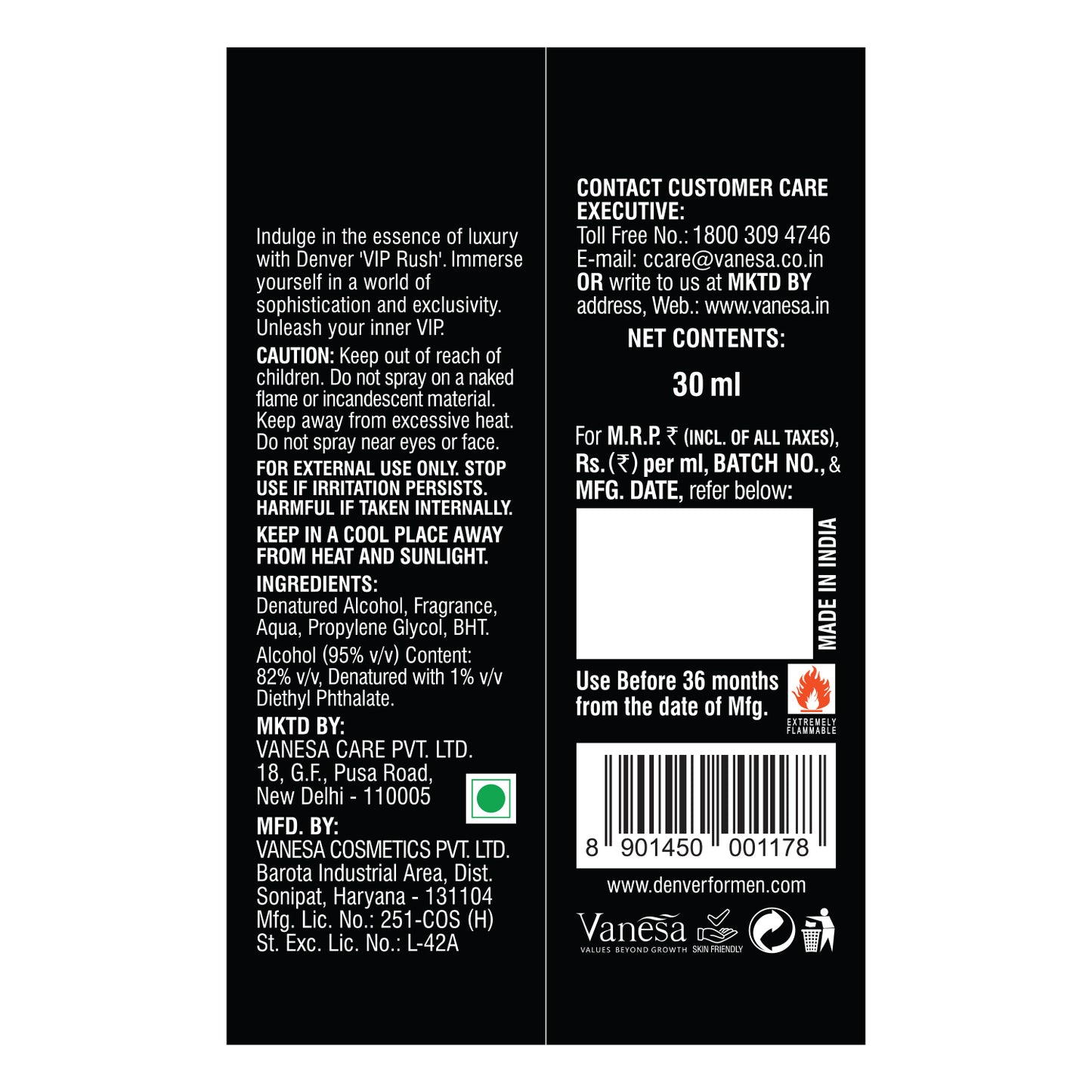 VIP Rush Perfume Back Side