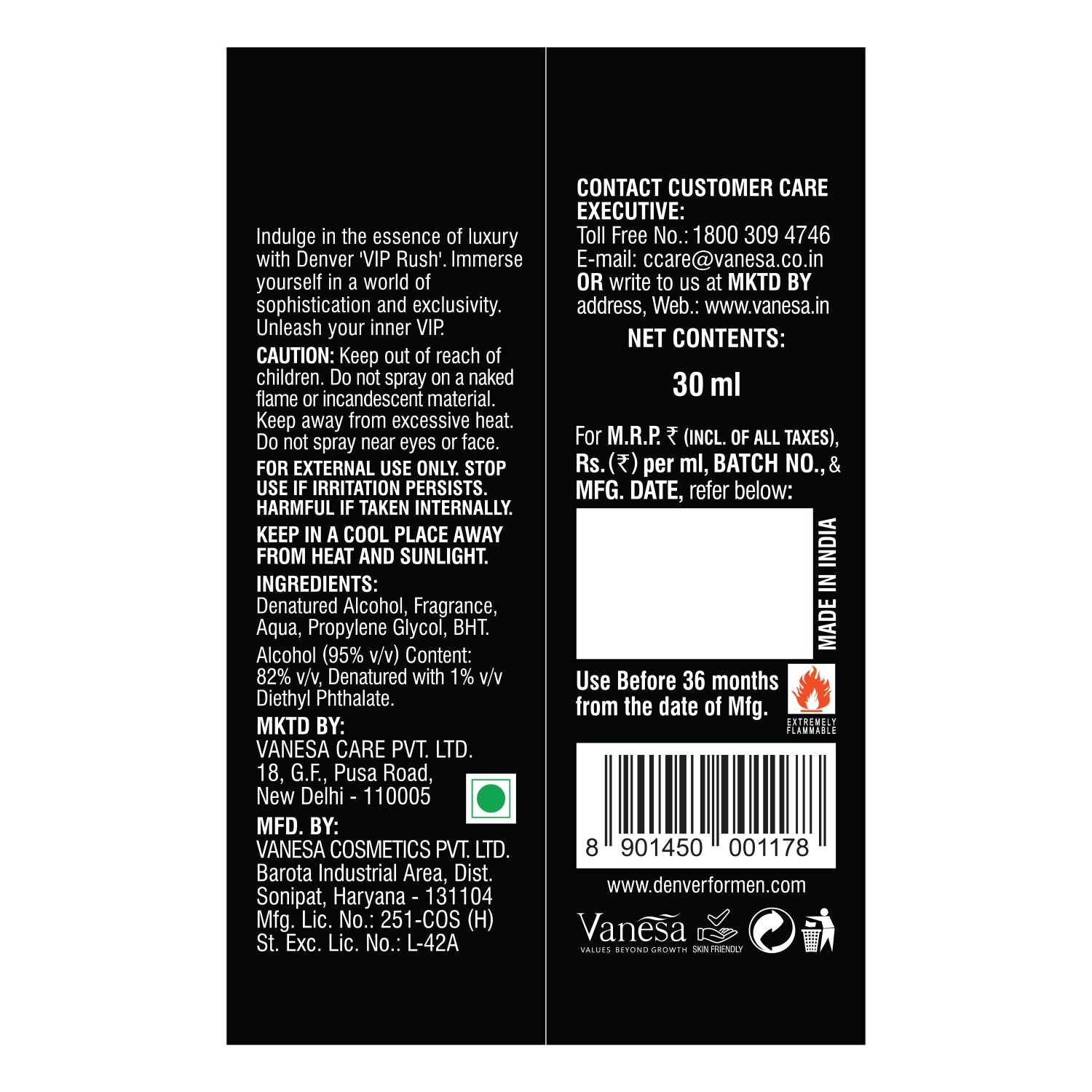 VIP Rush Perfume Back Side