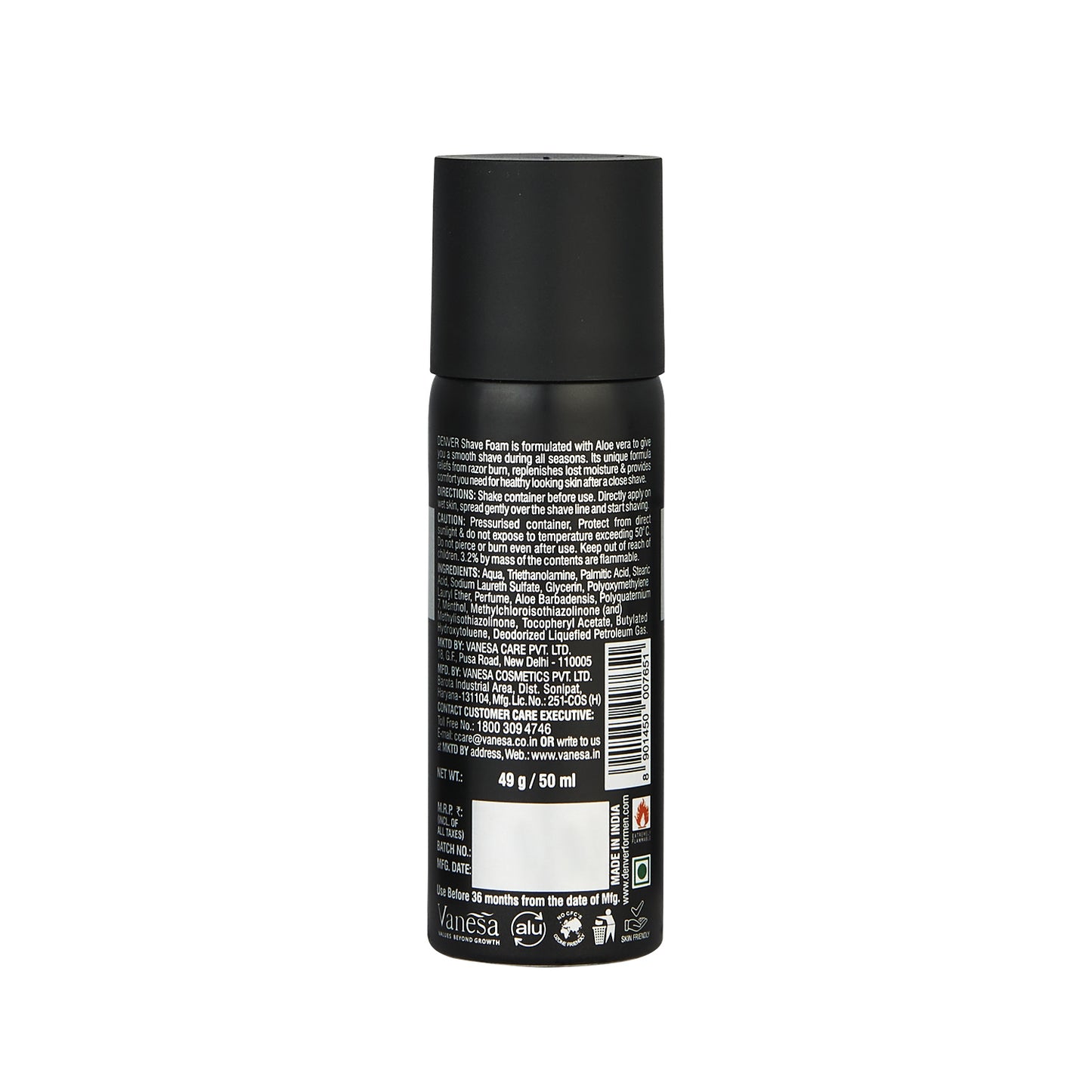 Black Code Shaving Foam Back Side