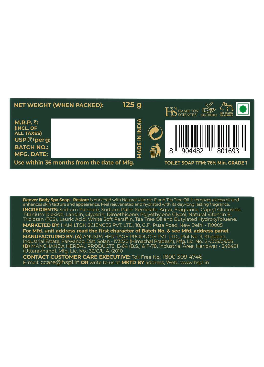 Body Spa Soap Restore 125gm