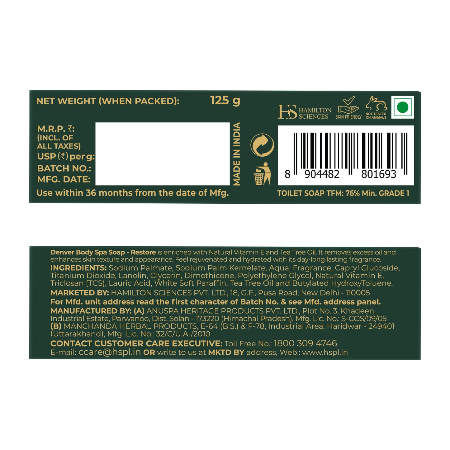 Body Spa Soap Restore 125gm