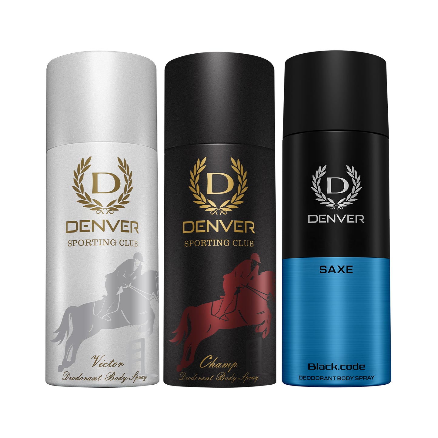 Pack of 3 Deos (Champ + Saxe + Victor) - 150ml Each DENVER -SALE