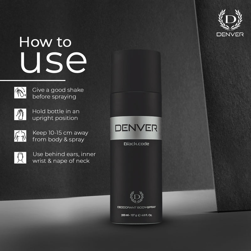 Denver Gift Pack Black Code | 60ml Perfume | 200 ml Deodorant