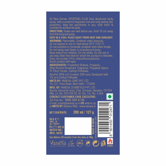 Denver Goal Perfume Back Side