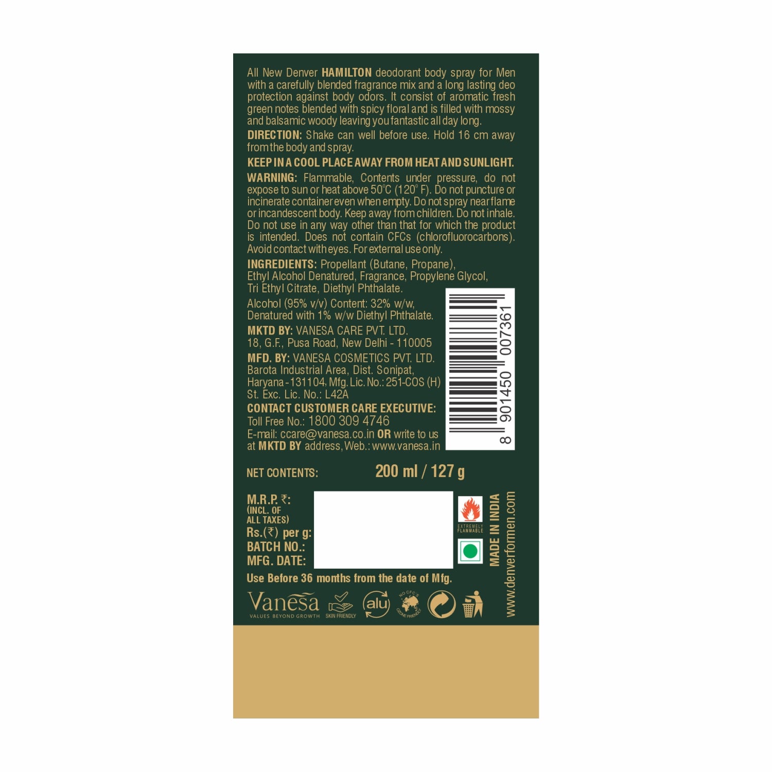 Denver Hamilton Perfume Back Side