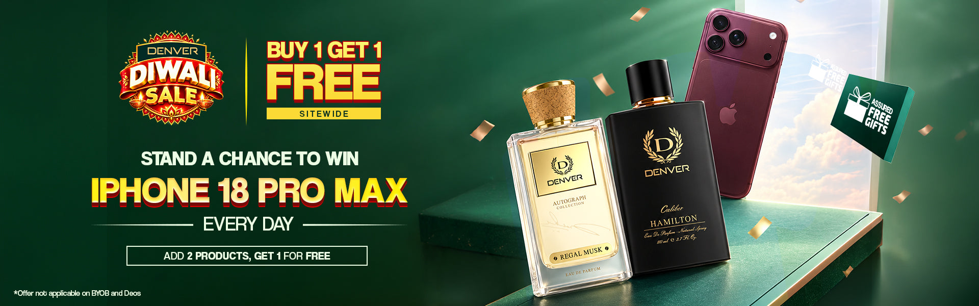 Denver Diwali Sale: Buy 1 Get 1 Free on Perfumes for Men