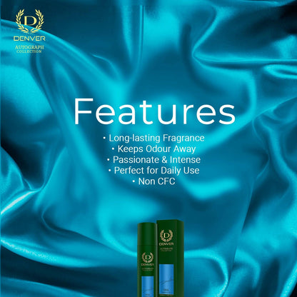 Key Features include long-lasting Fragrance, keeps odour away, passionate & Intense, perfect for daily use & non-CFC