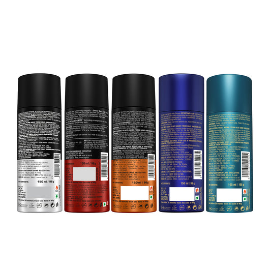 Denver Pack of 5 Deos Volt + Phyton 165ml + Black Code Original 150ml + Goat + Blaze - 150ml Each - Sale