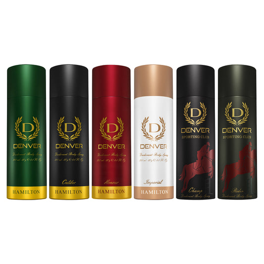Denver Pack of 6 Deos (Hamilton + Caliber + Honour + Imperial + Champ + Pride) - 200ml Each