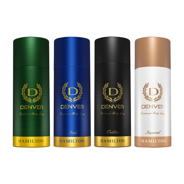 Pack of 5 Deos (Hamilton + Pride + Caliber + Imperial) - 150ml Each 