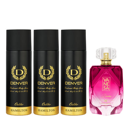 Caliber deo pack of 3 with Vanesa  
Desire Perfume