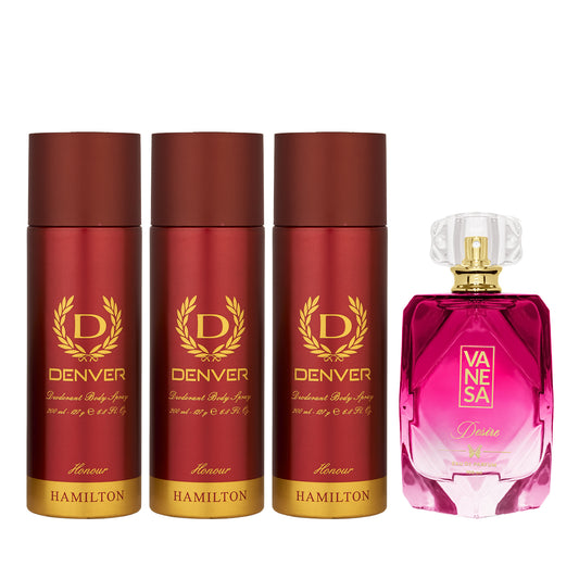 Honour deo pack of 3 with Vanesa Desire Perfume