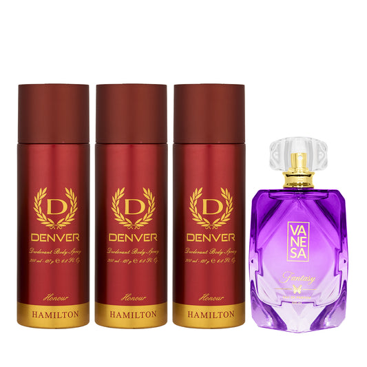 Honour deo pack of 3 with Vanesa Fantasy Perfume