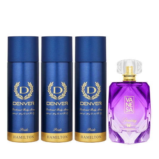 Pride deo pack of 3 with Vanesa Fantasy Perfume