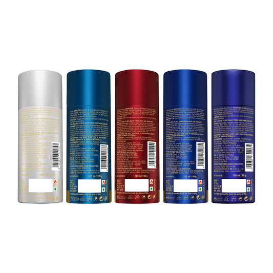 Denver Pack of 5 Deos (Volt + Honour + Integrity + Victor + Pride) - 150/165ml Each